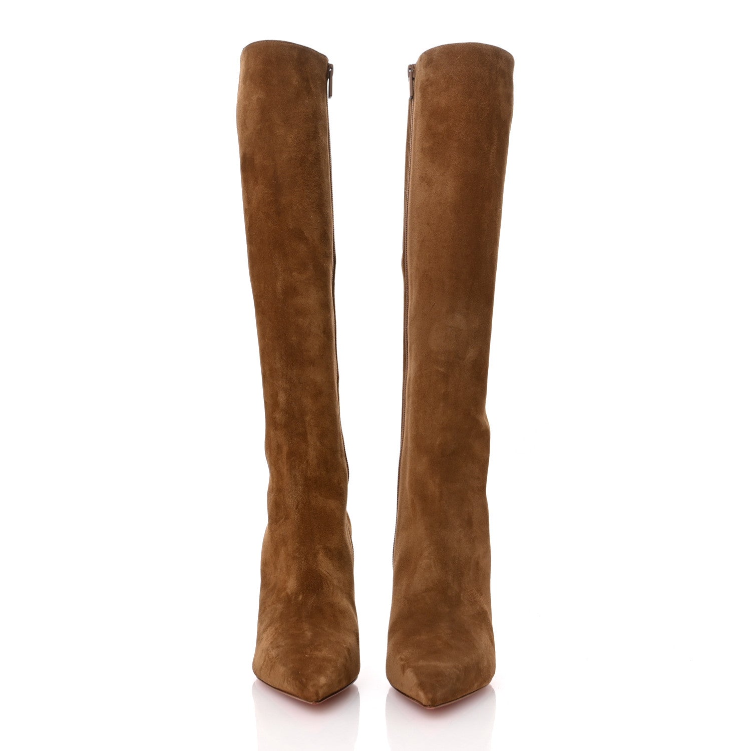 Christian Louboutin Suede Calfskin Condora Botta 85 Knee Boots 38 Brown 2 of 8