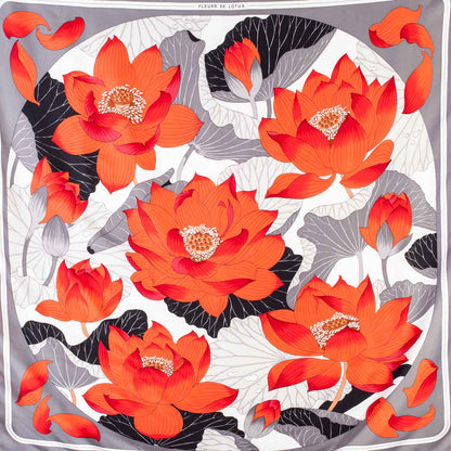 Hermes Silk Fleurs de Lotus Scarf 90 1 of 6