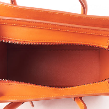 Celine Smooth Calfskin Nano Luggage Fluo Orange 4 of 9