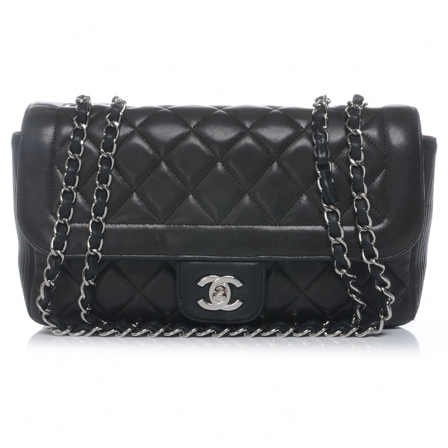 Lambskin Medium Coco Rider Flap Black