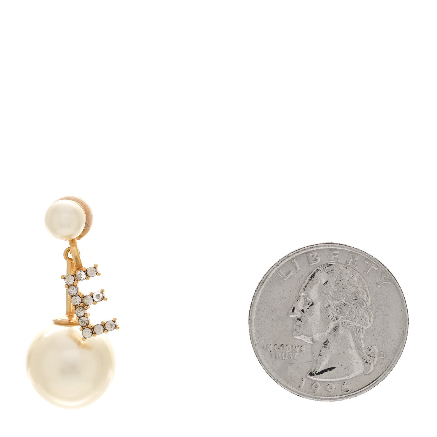 Christian Dior Crystal Pearl My ABCDior E Tribale Earring Gold 2 of 5