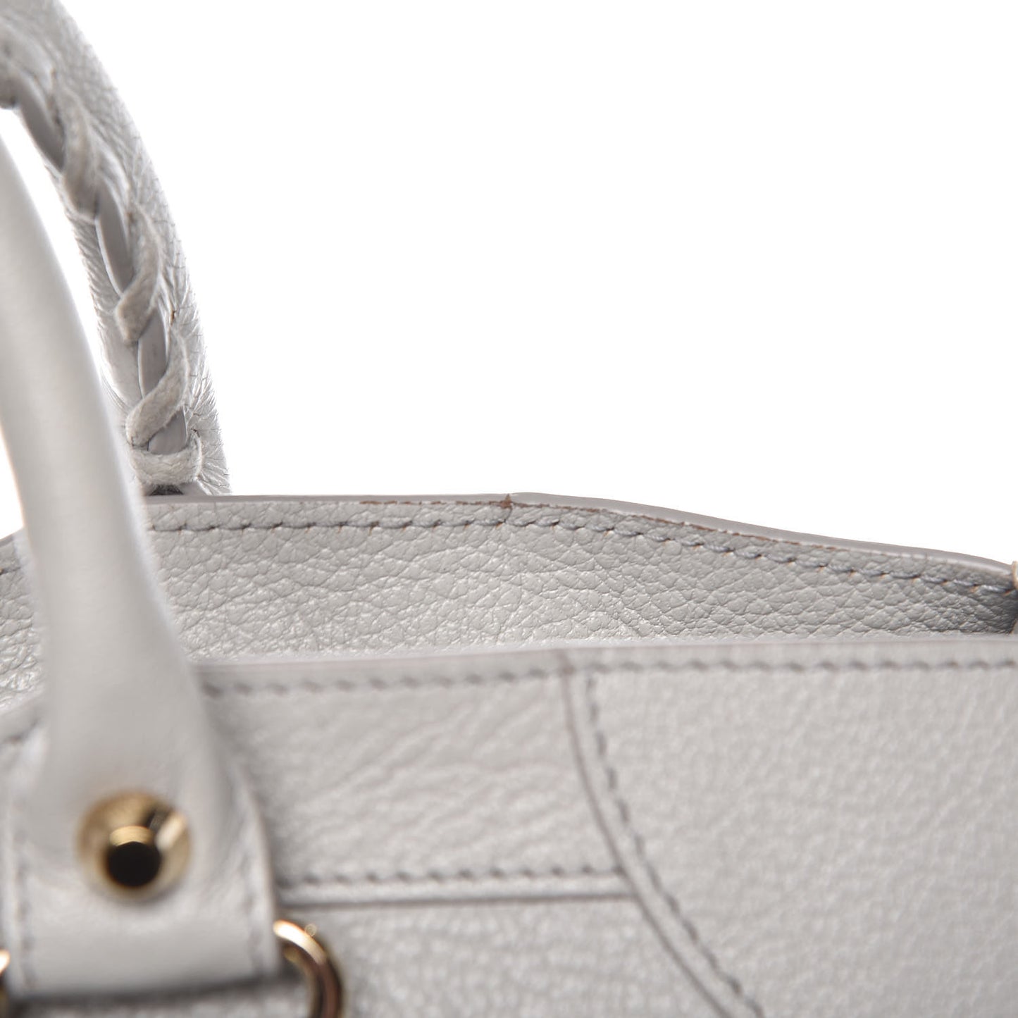 Chevre Gold Metallic Edge Hardware City Gris Perle