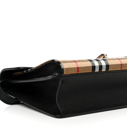 Burberry Derby Calfskin Vintage Check Small Macken Crossbody Bag Black 9 of 10