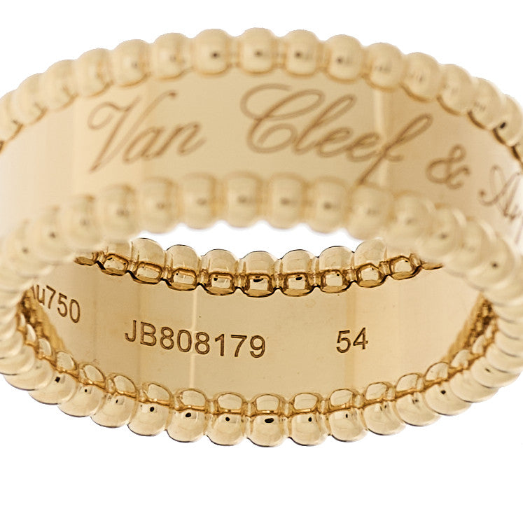 Van Cleef & Arpels 18K Yellow Gold Perlee Signature Ring 54 7 4 of 6