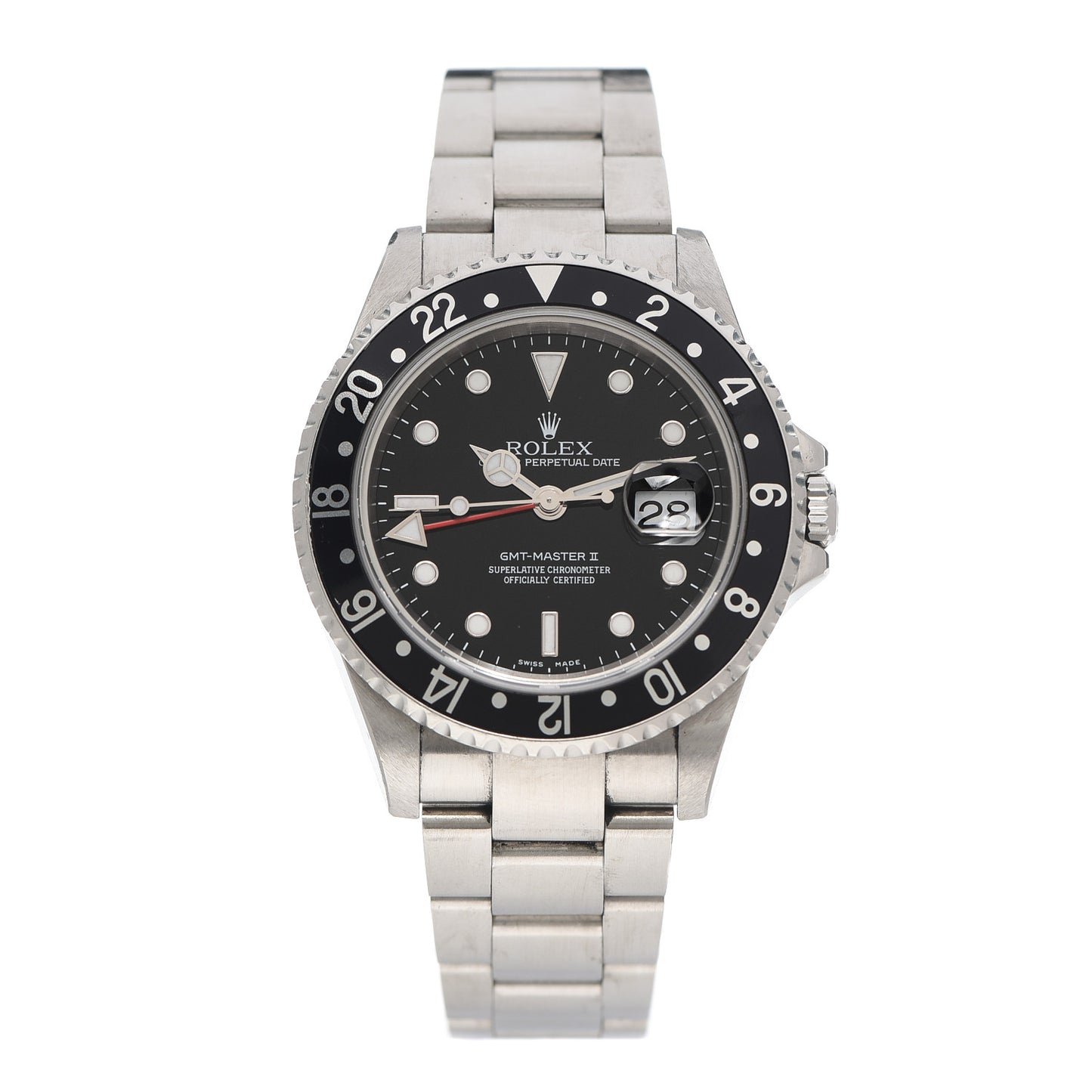 Stainless Steel 40mm Oyster Perpetual Date GMT Master II Watch Black 16710