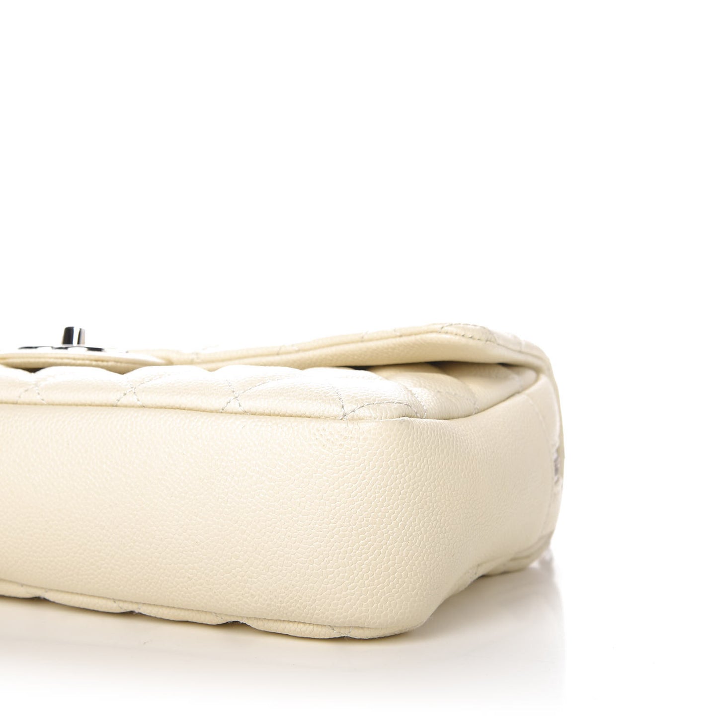 Caviar Quilted Jumbo Easy Flap Dark White