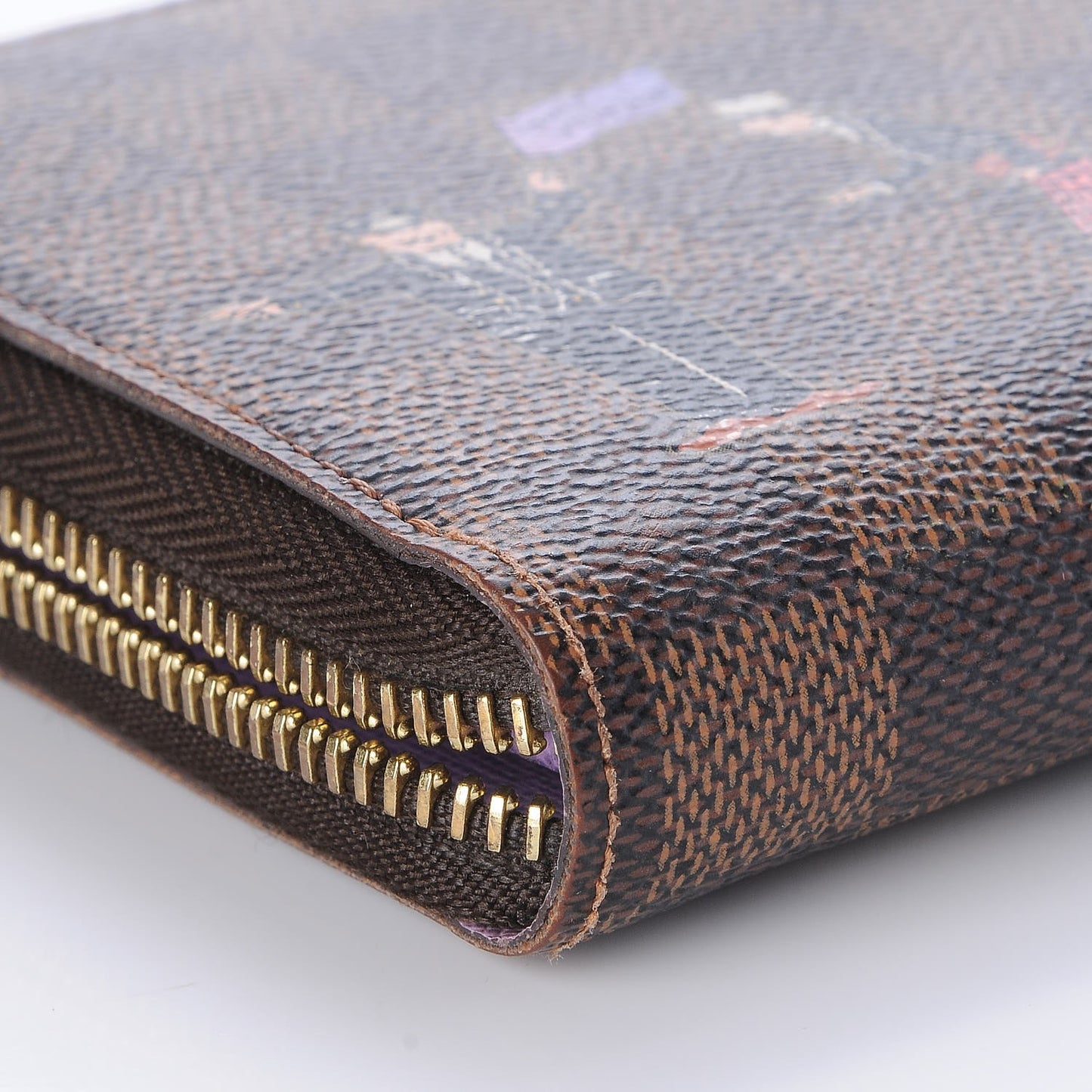 Damier Ebene Illustre Zippy Wallet Violet