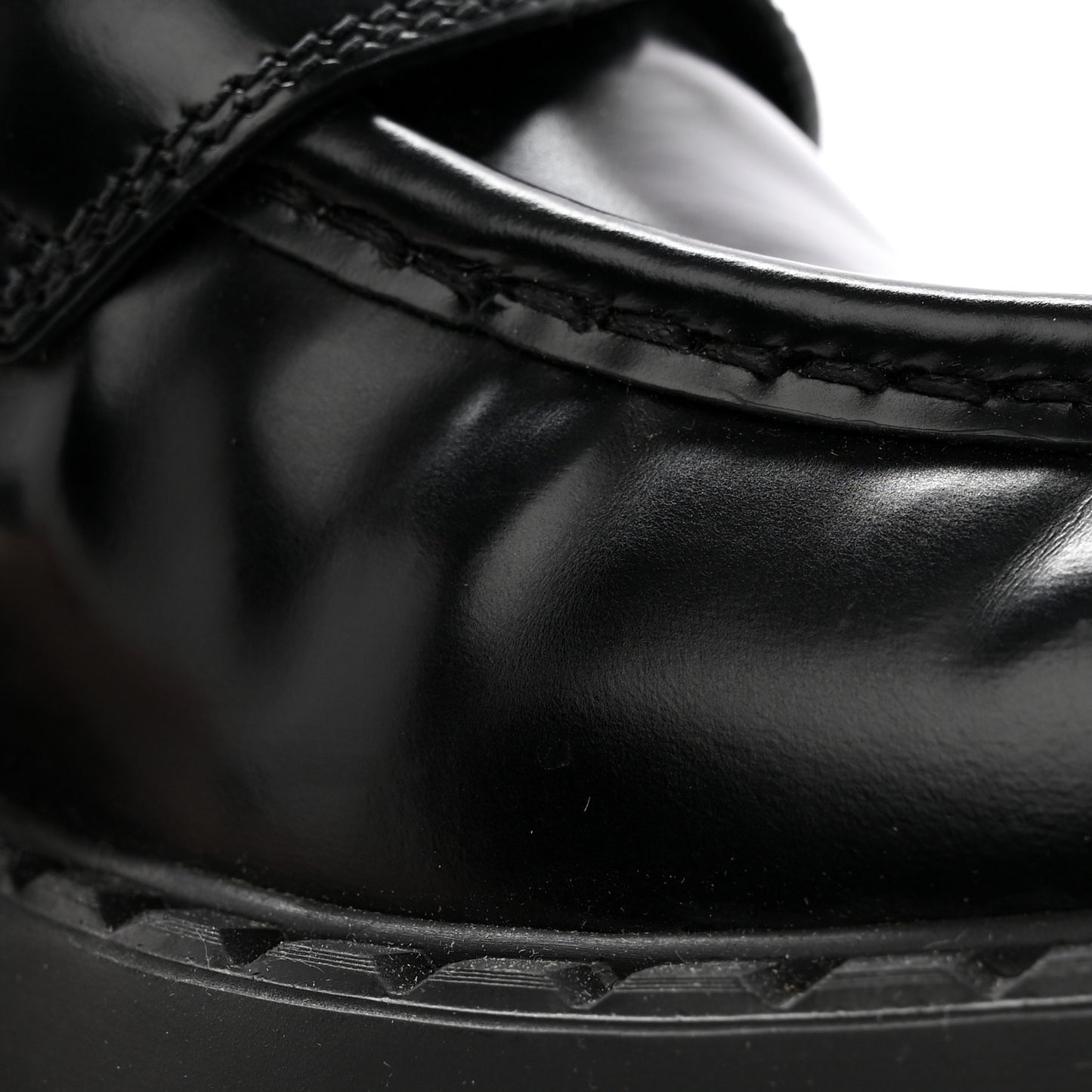 Spazzolato Metal Triangle Logo 50mm Loafers 39.5 Black