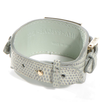 Fendi Calfskin Lizard Embossed FF Bracelet Gold 3 of 4