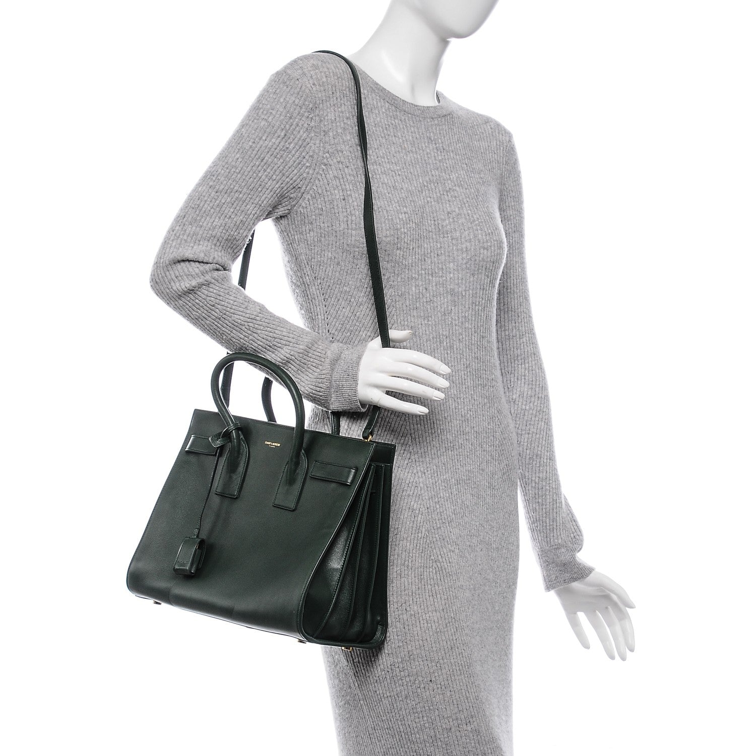 Saint Laurent Calfskin Small Sac De Jour Dark Green 2 of 8