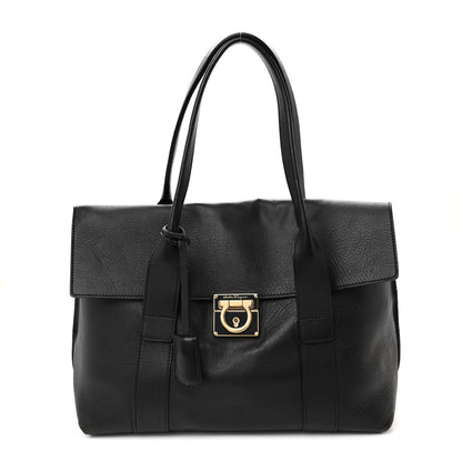 Salvatore Ferragamo Calfskin Medium Sookie Satchel Black 1 of 11