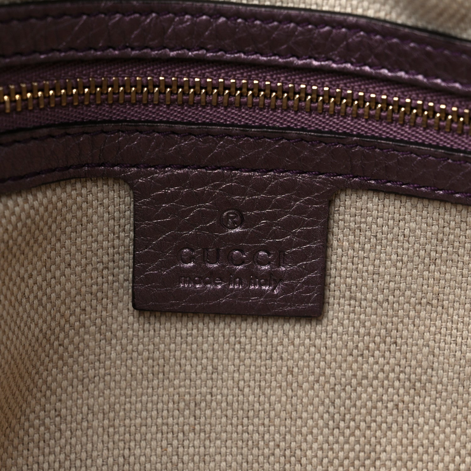 Gucci Metallic Pebbled Calfskin Small Soho Bowler Purple 6 of 12