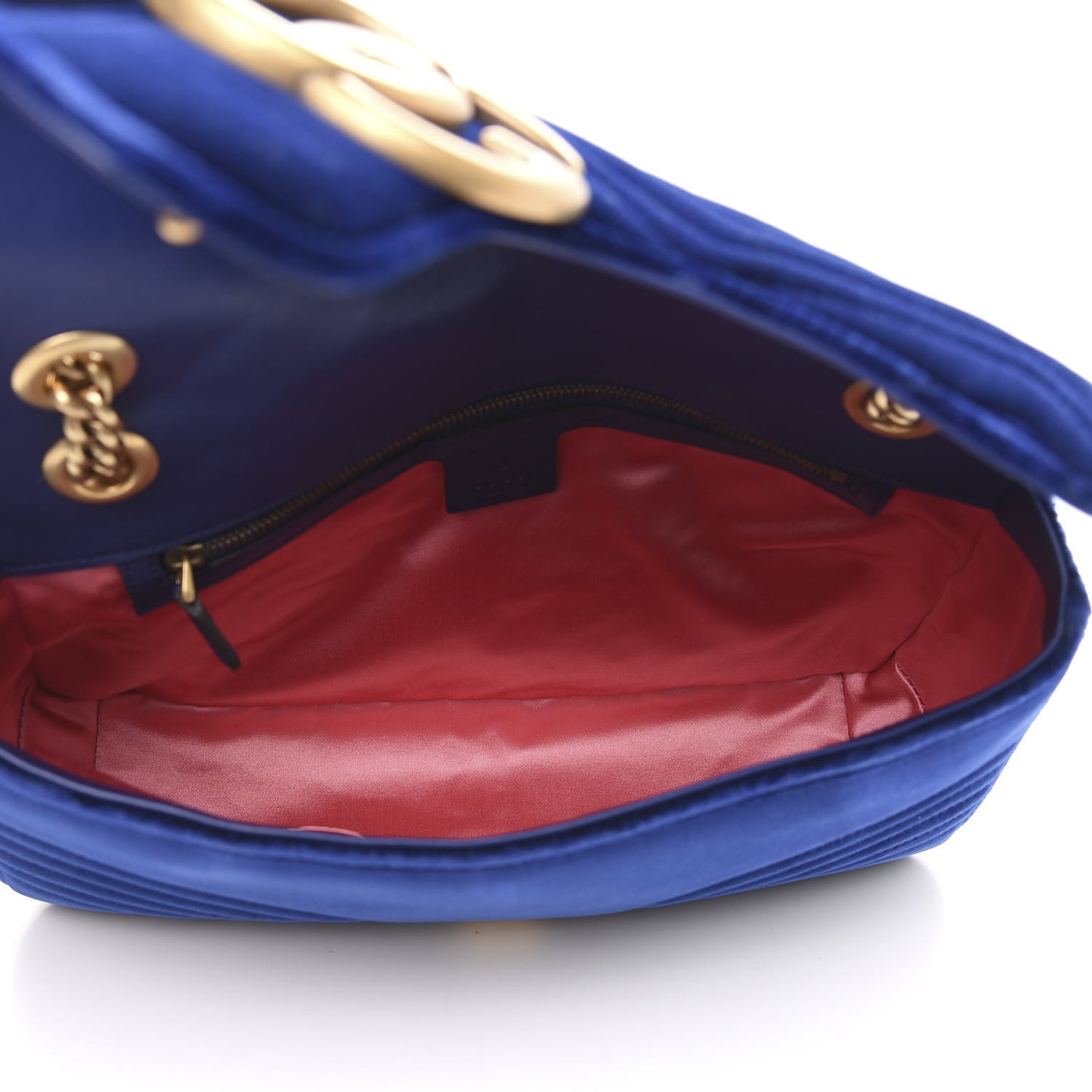 Velvet Matelasse Medium GG Marmont Shoulder Bag Cobalt Blue