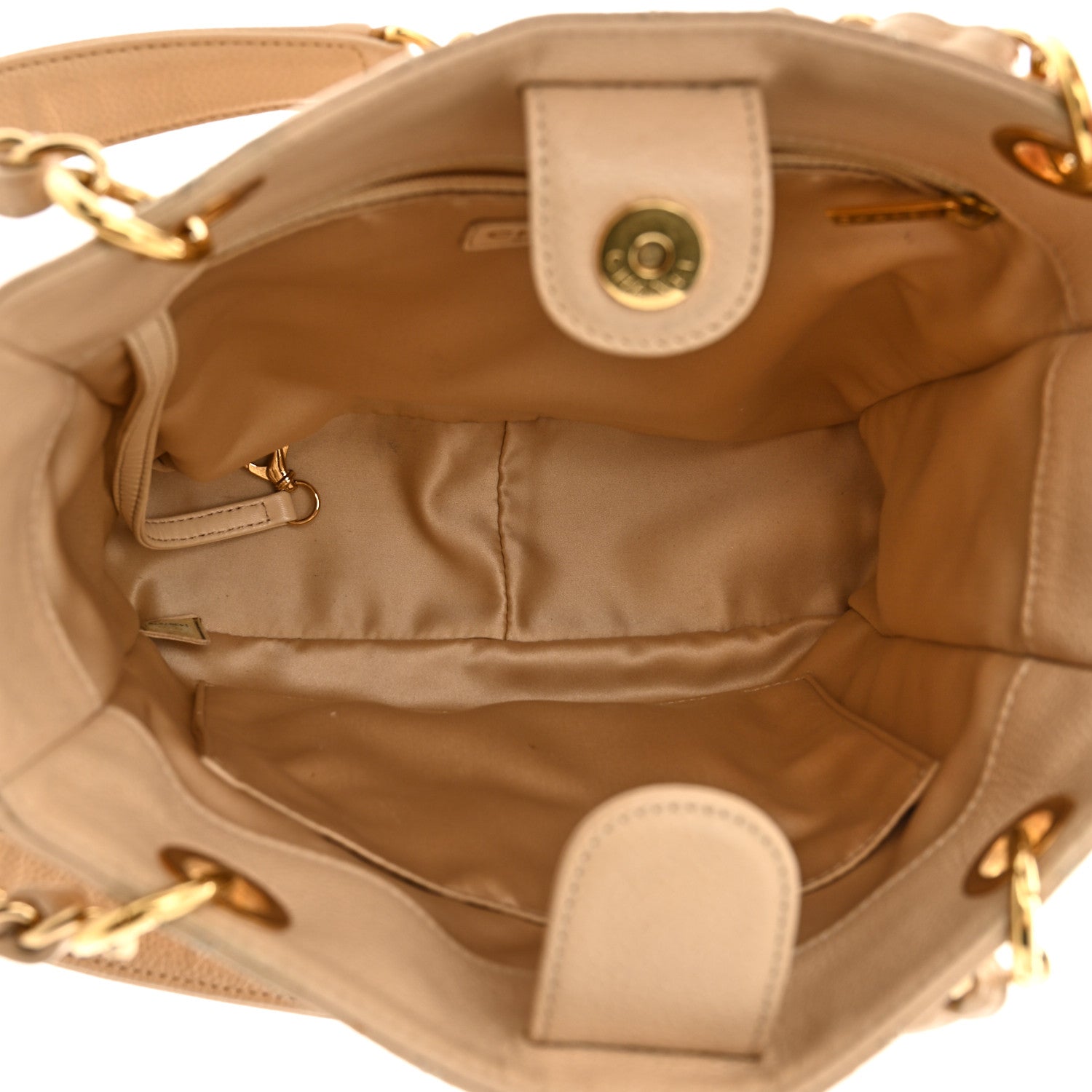 Chanel Caviar Quilted Petit Shopping Tote PST Beige Clair 5 of 10