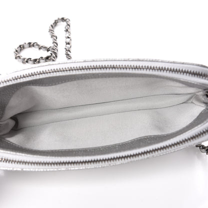 Chanel Metallic Caviar Quilted Small Clutch With Chain Silver 5 of 12
