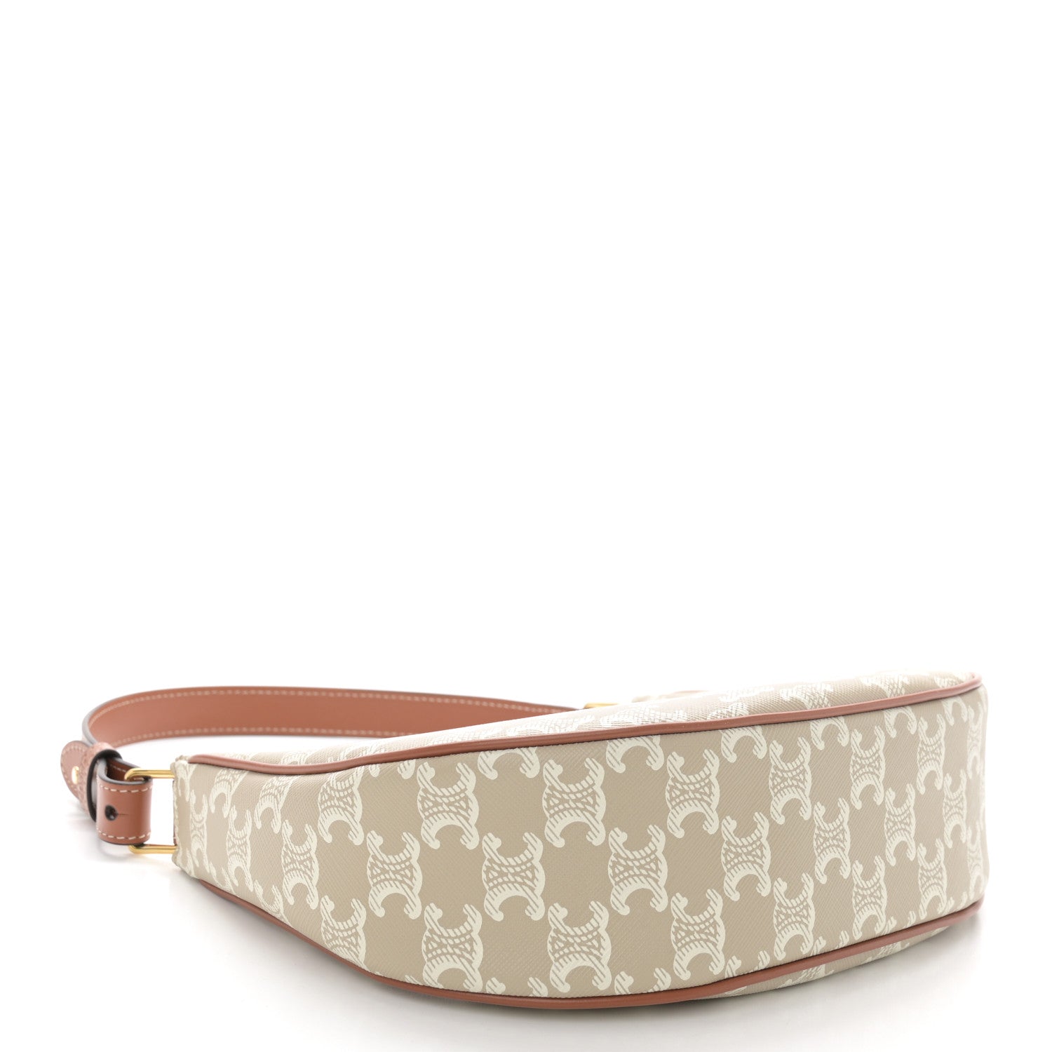 Celine Canvas Calfskin Ava Triomphe Shoulder Bag Grege 4 of 12