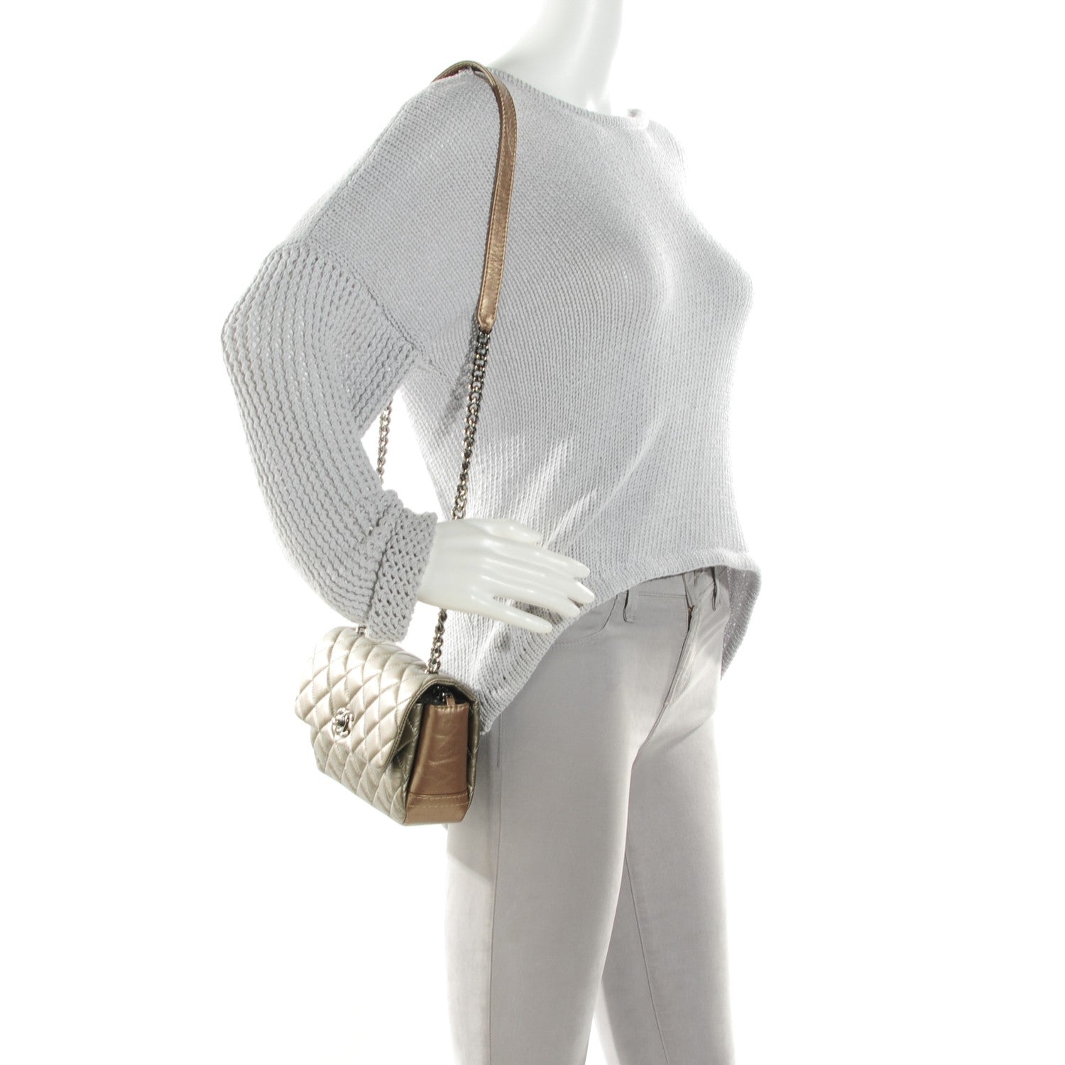 Chanel Calfskin Quilted Mini Lady Pearly Flap Silver 4 of 8
