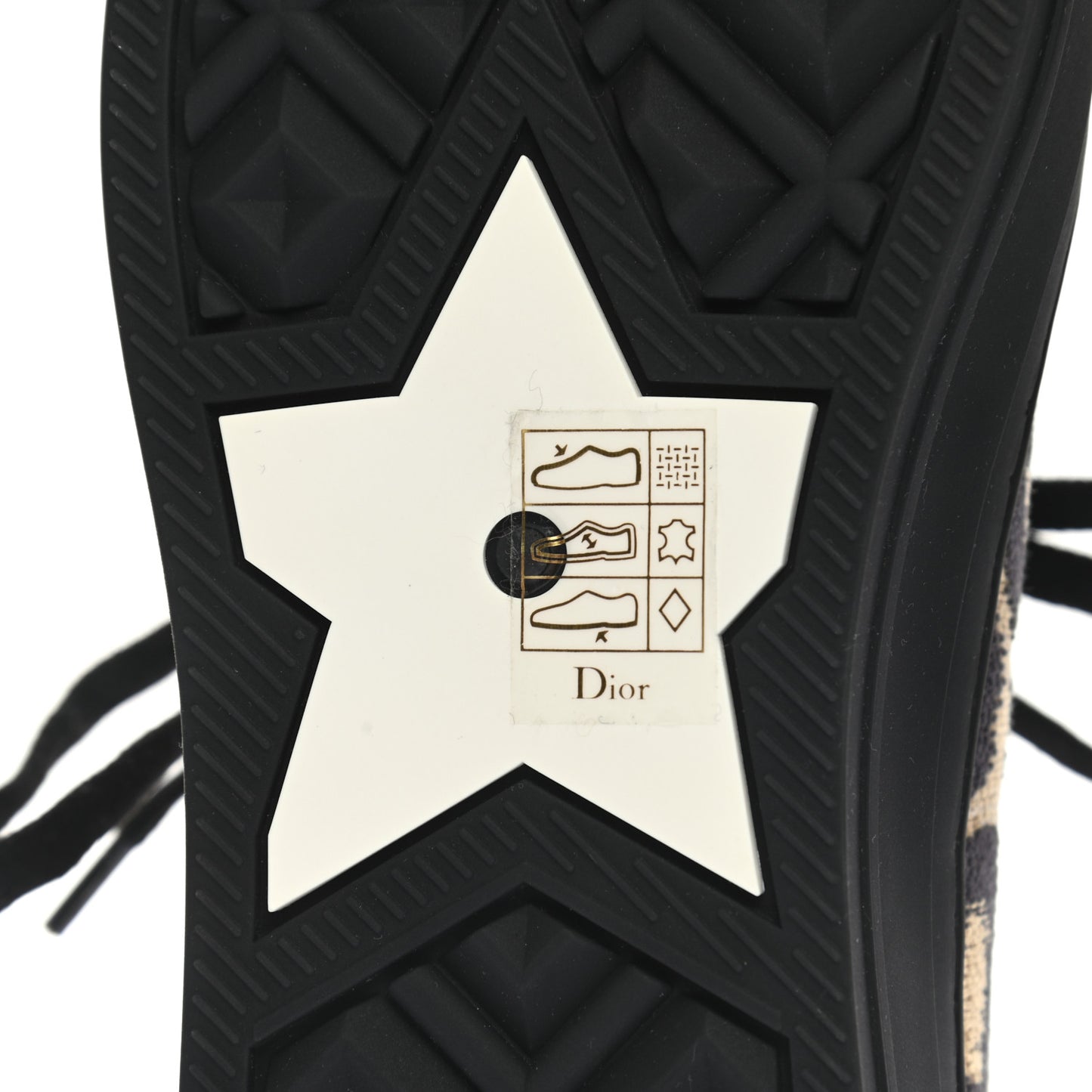 Cotton Mizza Embroidered Walk'N'Dior Low Top Sneakers 37.5 Natural Black