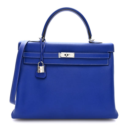Hermes Epsom Kelly Sellier 35 Bleu Electrique 1 of 10