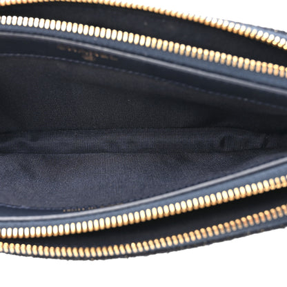 Chanel Canvas Small Deauville Clutch With Chain Navy 5 of 13