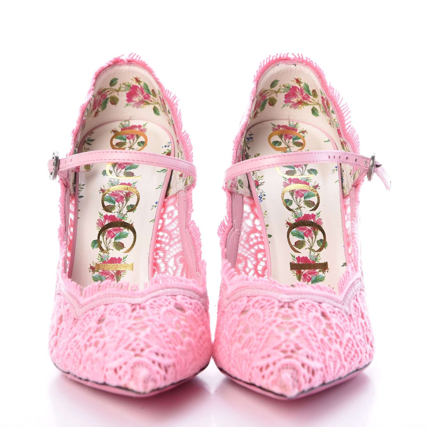 Gucci Lace Pizzo Venice Pumps 37 Sugar Pink 2 of 8