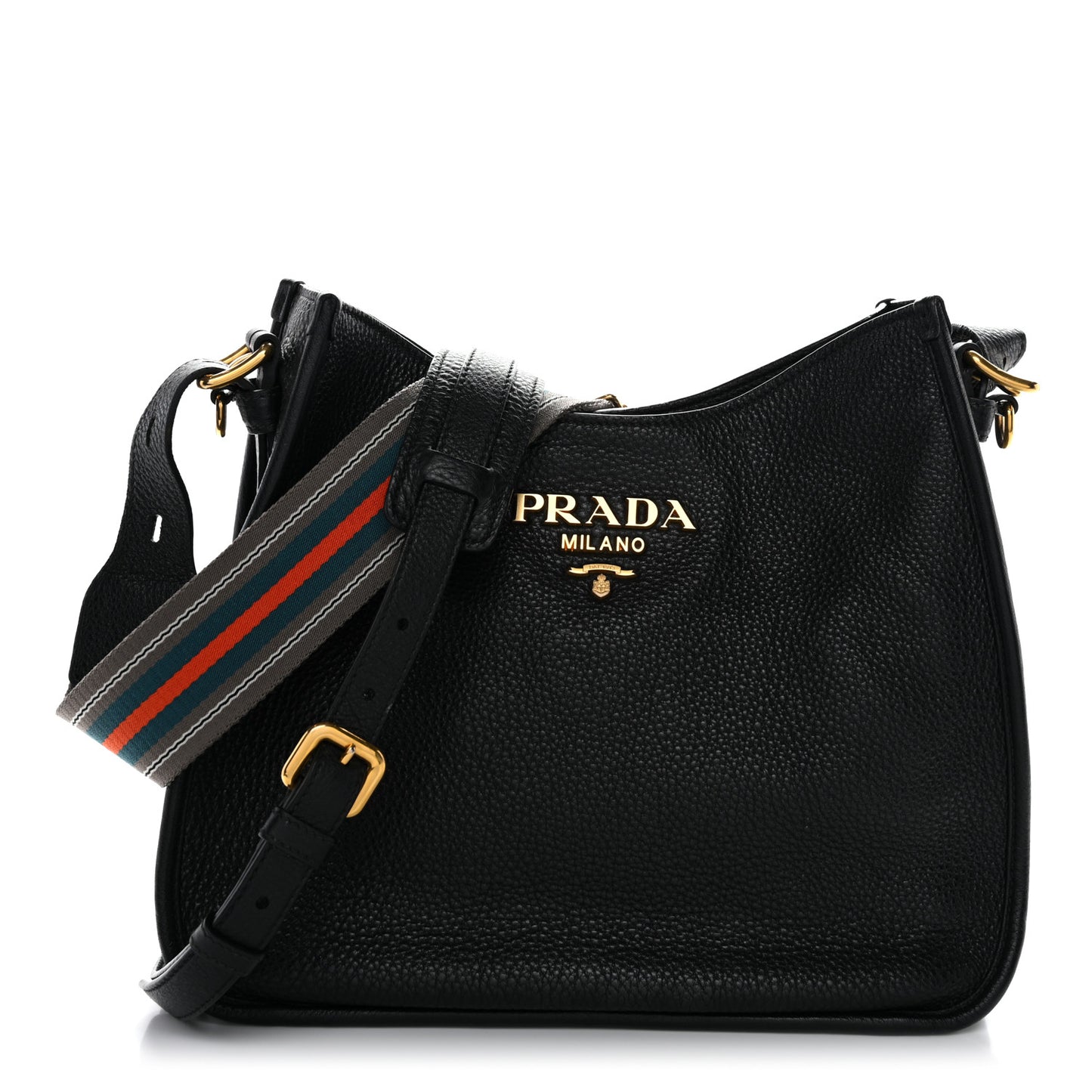 Vitello Daino Hobo Messenger Bag Black