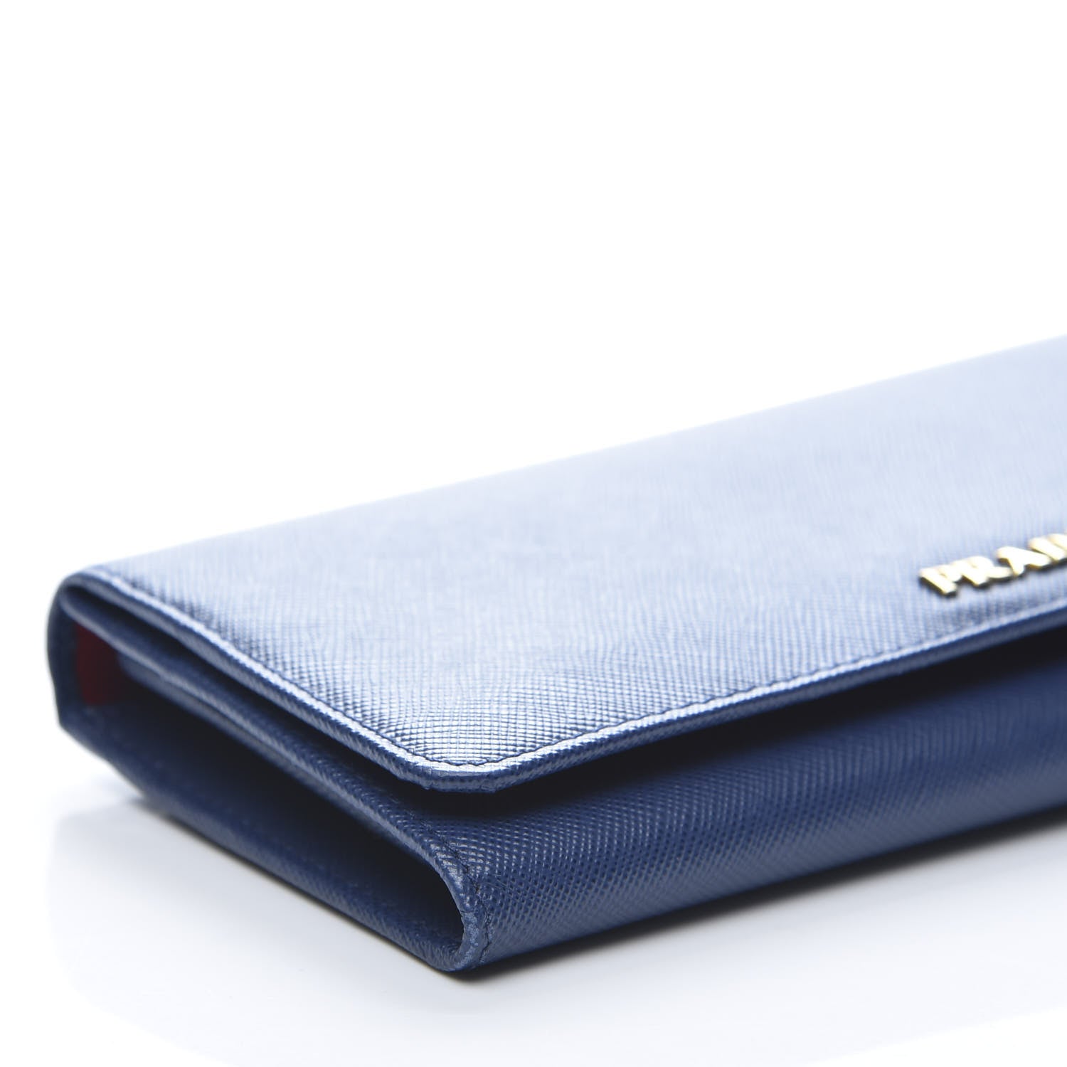 Prada Saffiano Metal Continental Flap Wallet Bluette 7 of 9