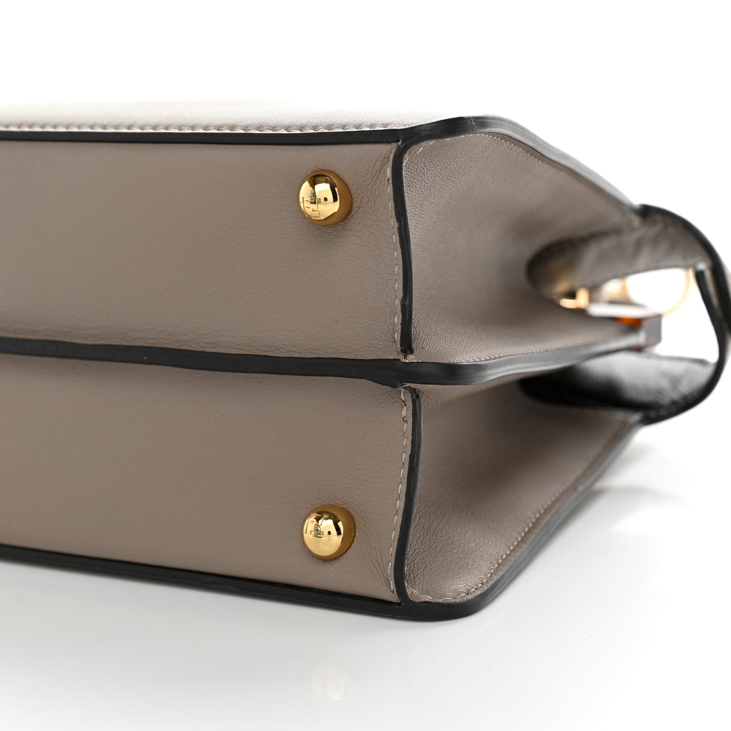 Vitello Seta Shiny Nappa Plexiglass Bi-Color Small Peekaboo I SEE U Satchel Tartaruga Black
