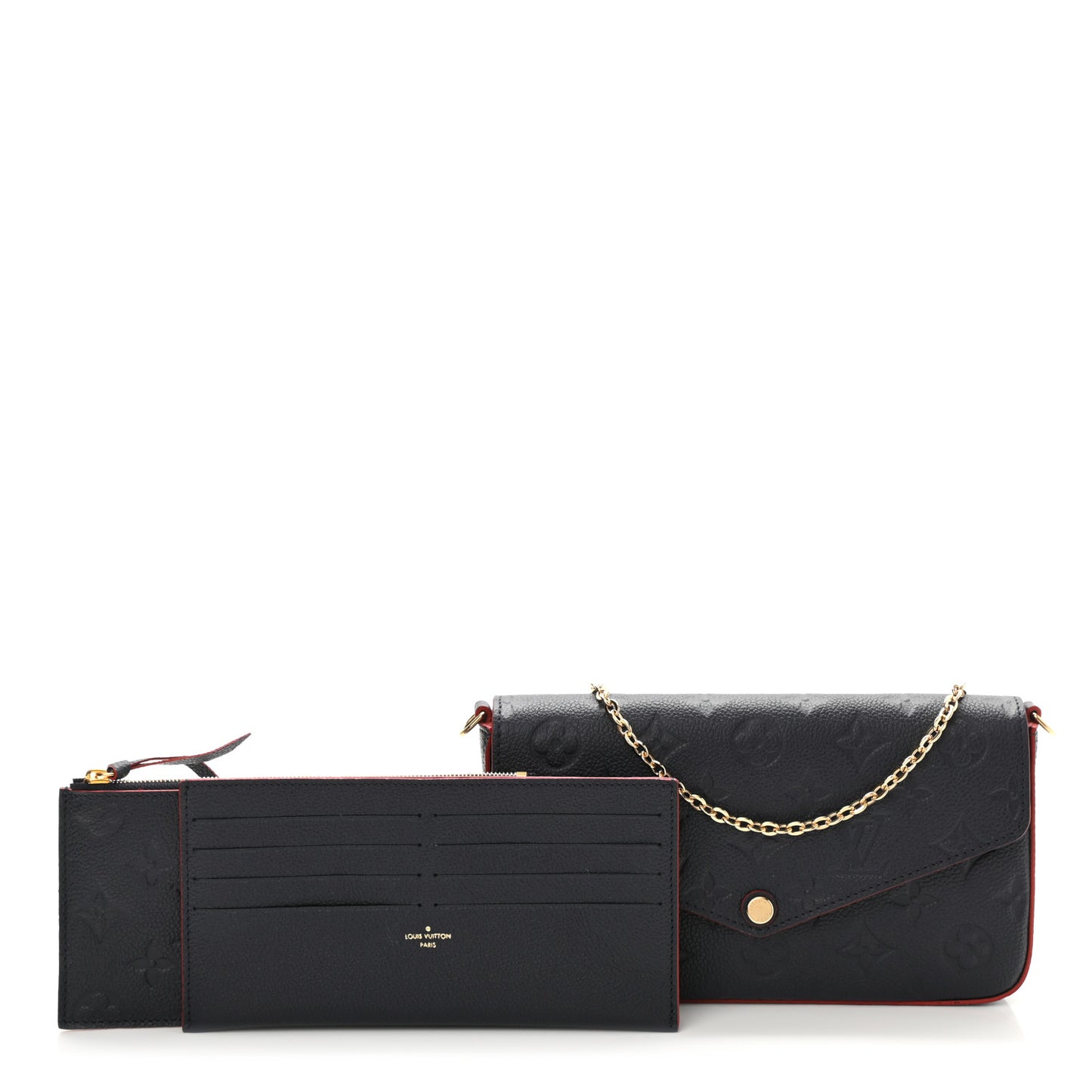 Empreinte Pochette Felicie Chain Wallet Marine Rouge
