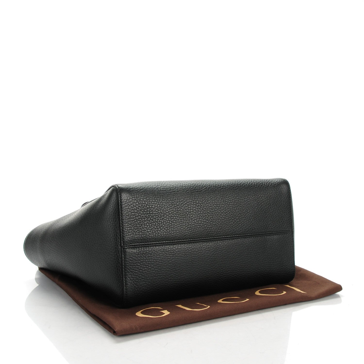 Gucci Pebbled Calfskin Small Swing Tote Black 4 of 6