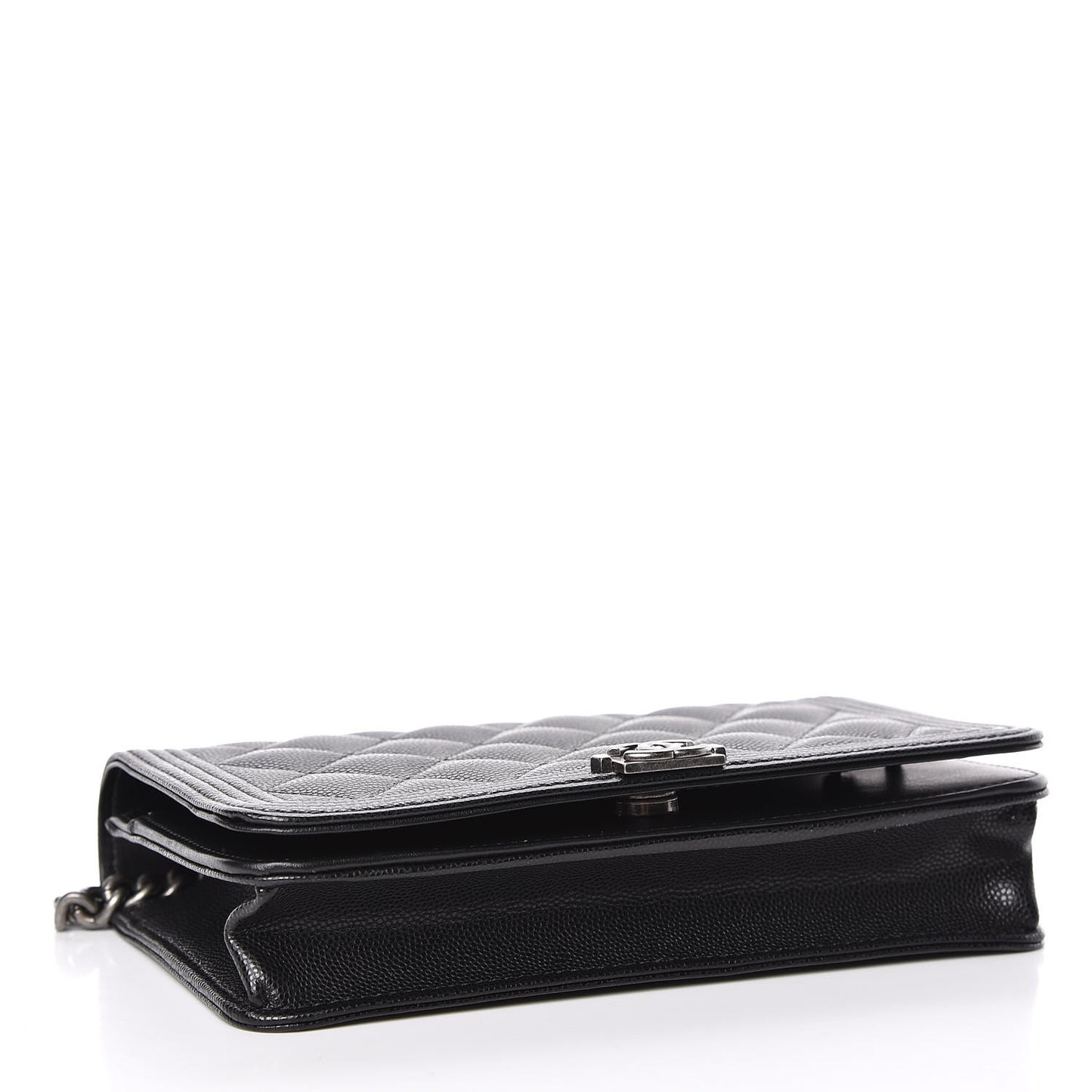 Caviar Quilted Boy Wallet On Chain WOC Black