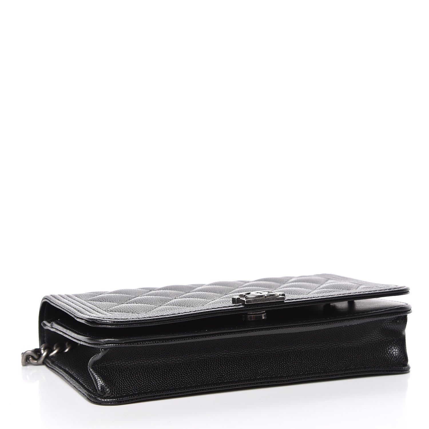 Chanel Caviar Quilted Boy Wallet On Chain WOC Black 4 of 12