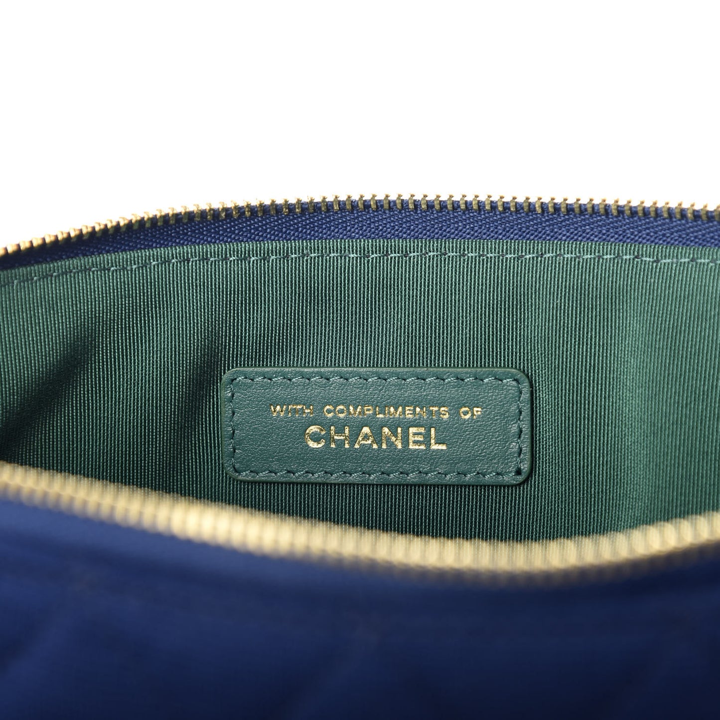Jersey Quilted Medium Cosmetic Case Blue