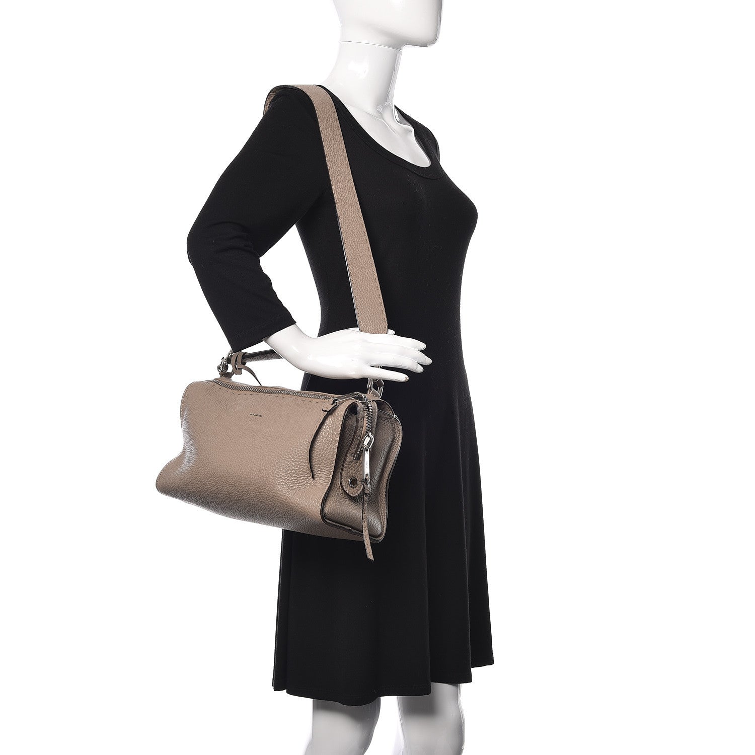 Fendi Cuoio Romano Selleria Lei Boston Tote Corda 2 of 10
