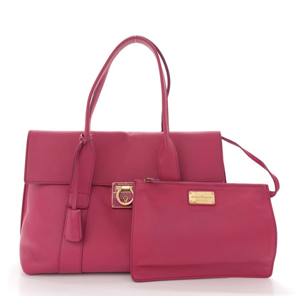 Salvatore Ferragamo Calfskin Medium Sookie Satchel Agata Rosa 3 of 19