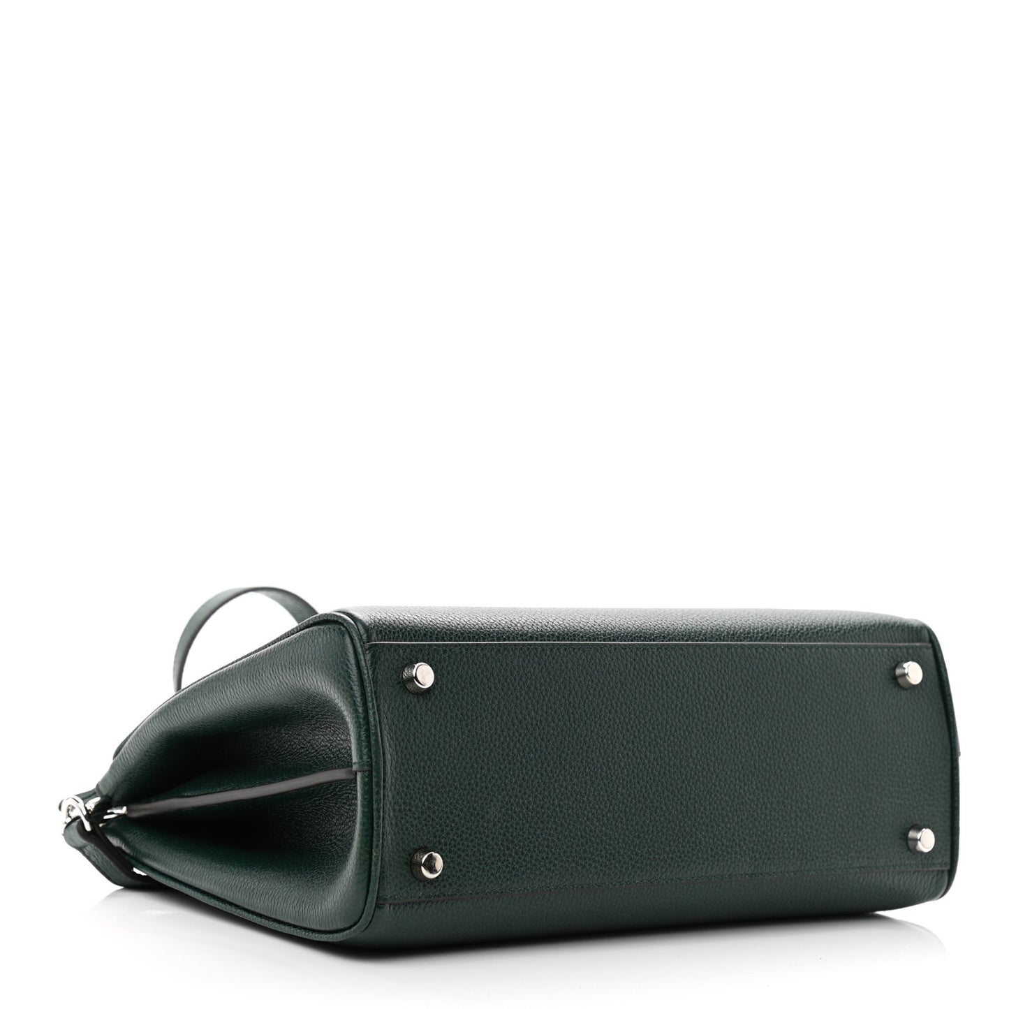 Grainy Calfskin Small Zumi Top Handle Bag Vintage Green