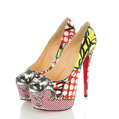 Christian Louboutin Fabric Loubi Print Daffodile 160 Pumps 38.5 Multicolor 3 of 8