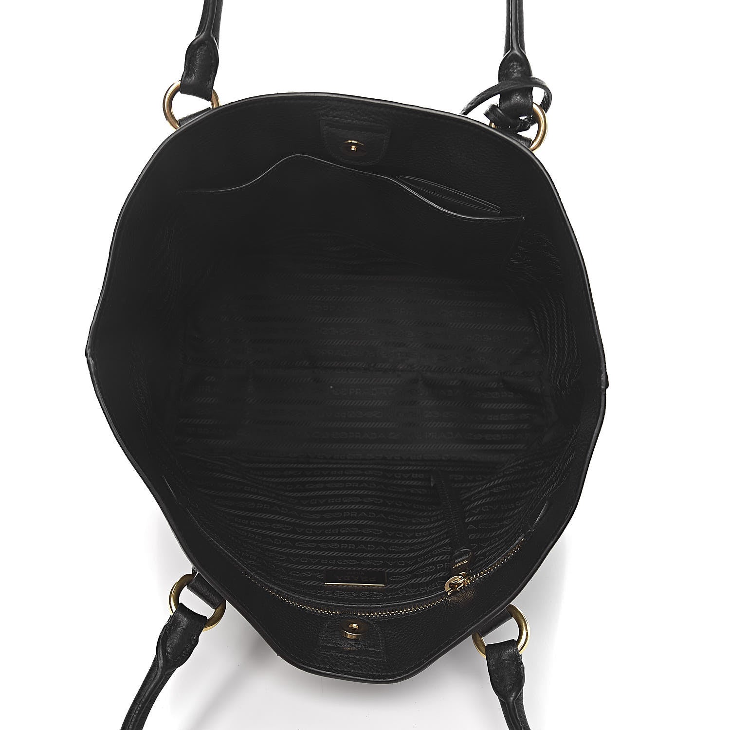 Prada Vitello Daino Shoulder Bag Black 5 of 10