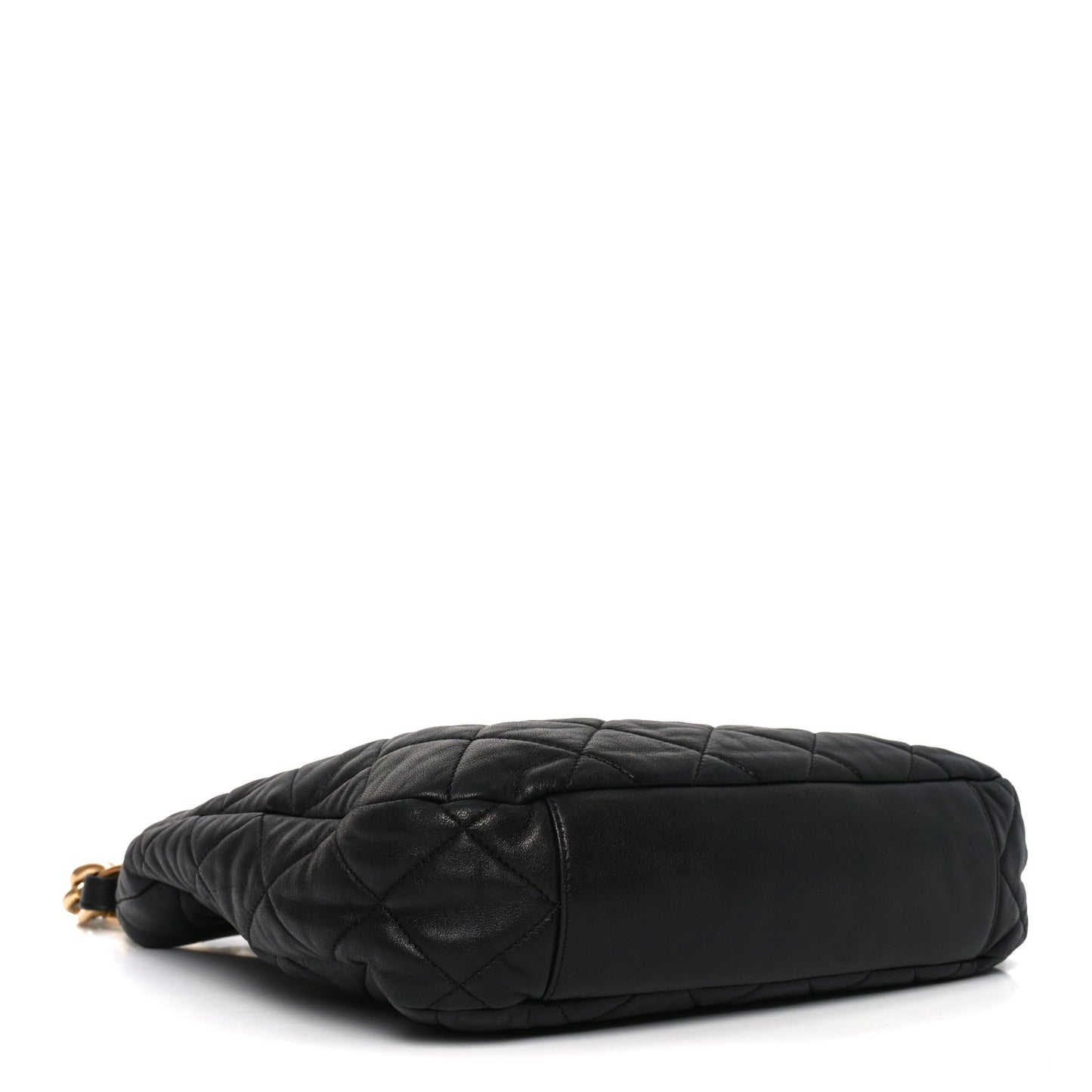 Lambskin Quilted Large CC Funky Town Hobo Black