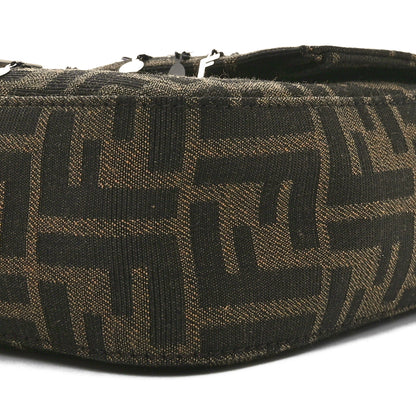 Fendi Fabric Jacquard F Paillettes Vitello Cover FF 1974 Embroidered Baguette Tobacco Moro Argento 10 of 11