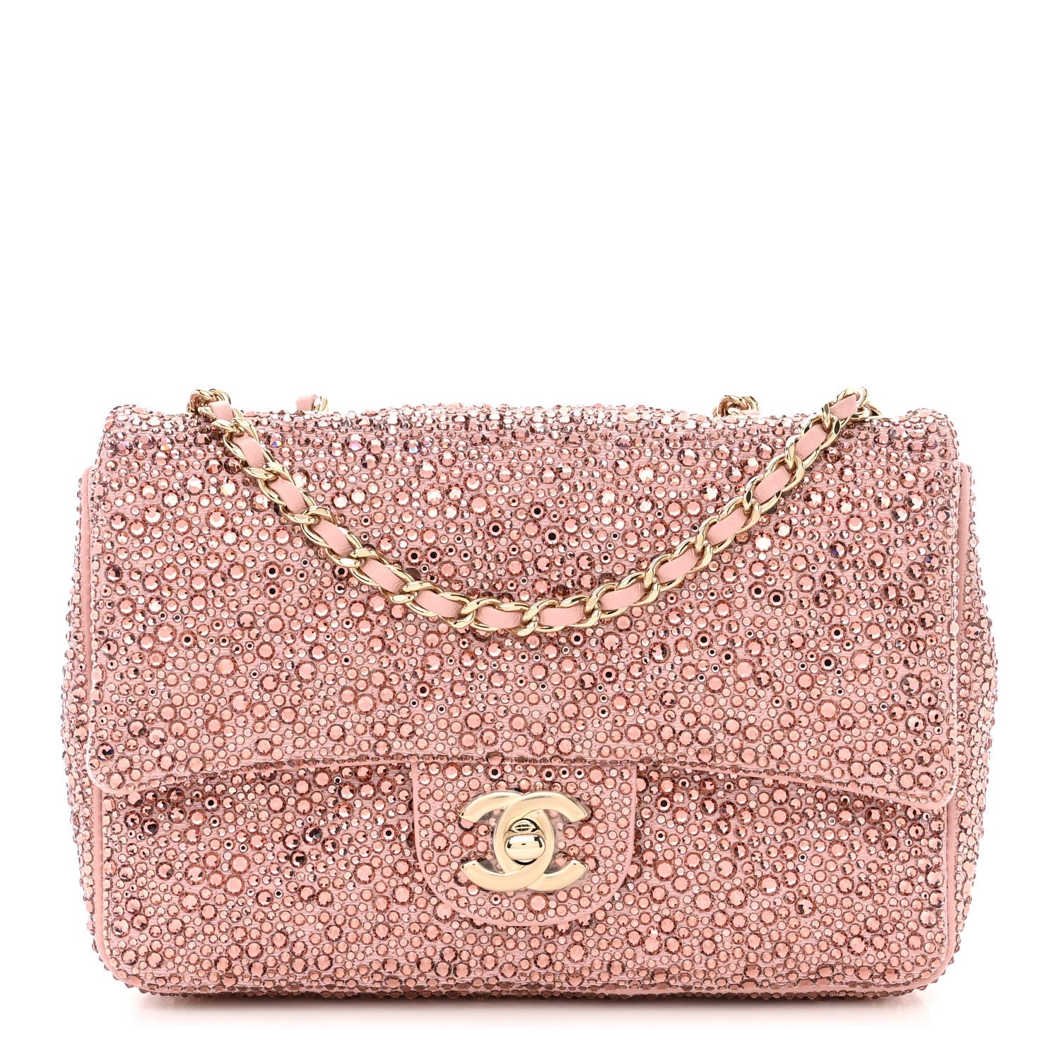 Chanel Lambskin Crystal Diamante Small Flap Light Pink 1 of 11