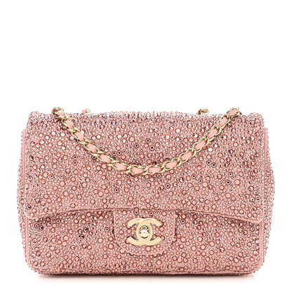 Chanel Lambskin Crystal Diamante Small Flap Light Pink 1 of 11
