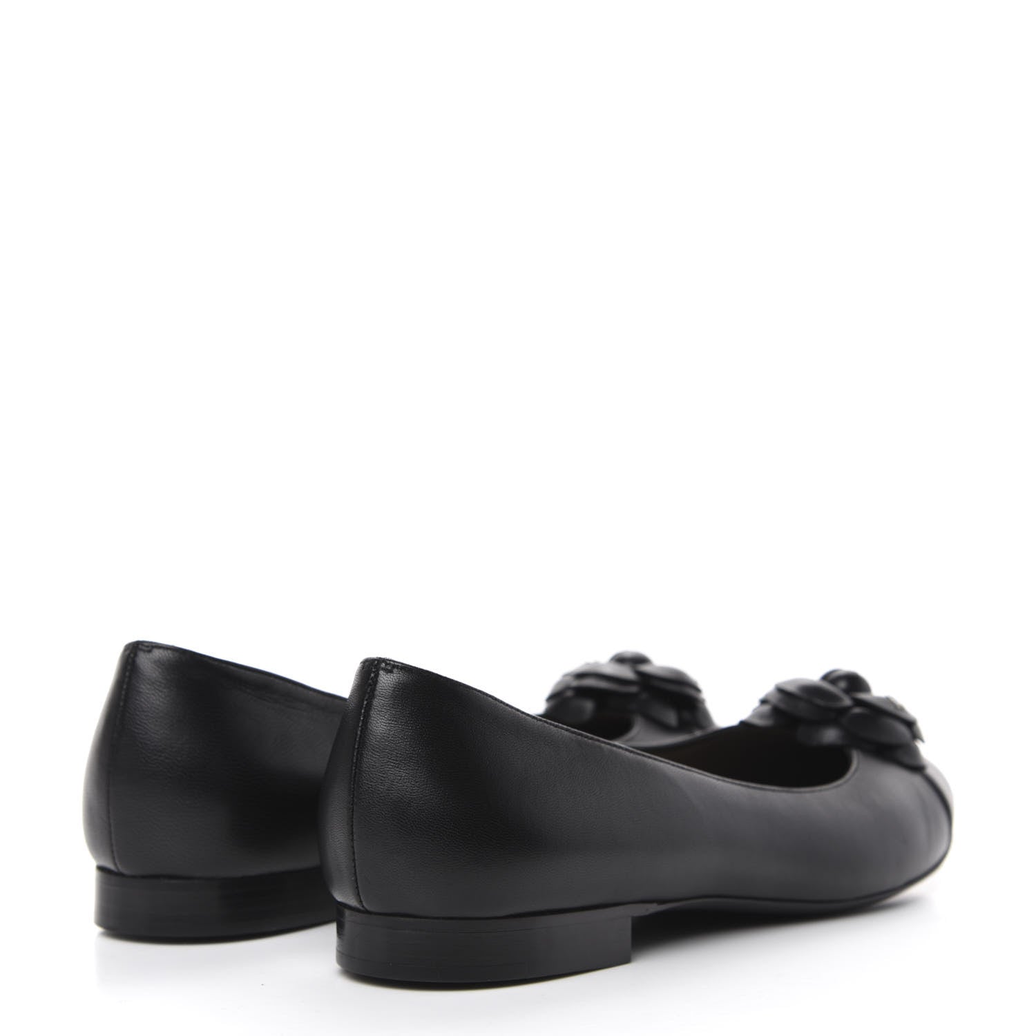 Chanel Lambskin Camellia Ballerina Flats 39 Black 4 of 11