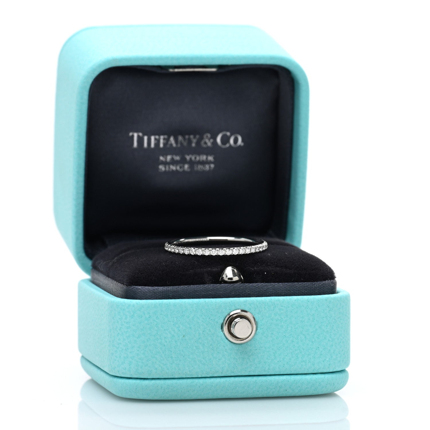Tiffany Platinum Diamond Metro Full Eternity Band Ring 54 7 3 of 5