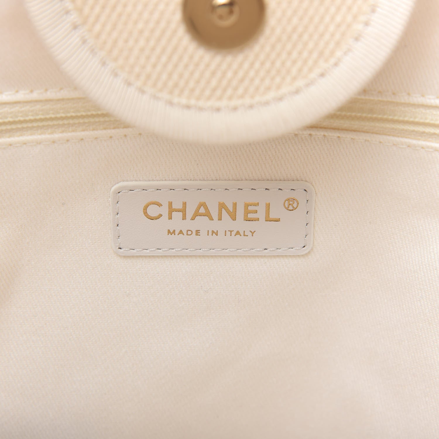 Chanel Canvas Pearl Medium Deauville Tote Ecru Beige 8 of 10