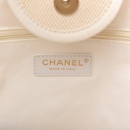 Chanel Canvas Pearl Medium Deauville Tote Ecru Beige 8 of 10