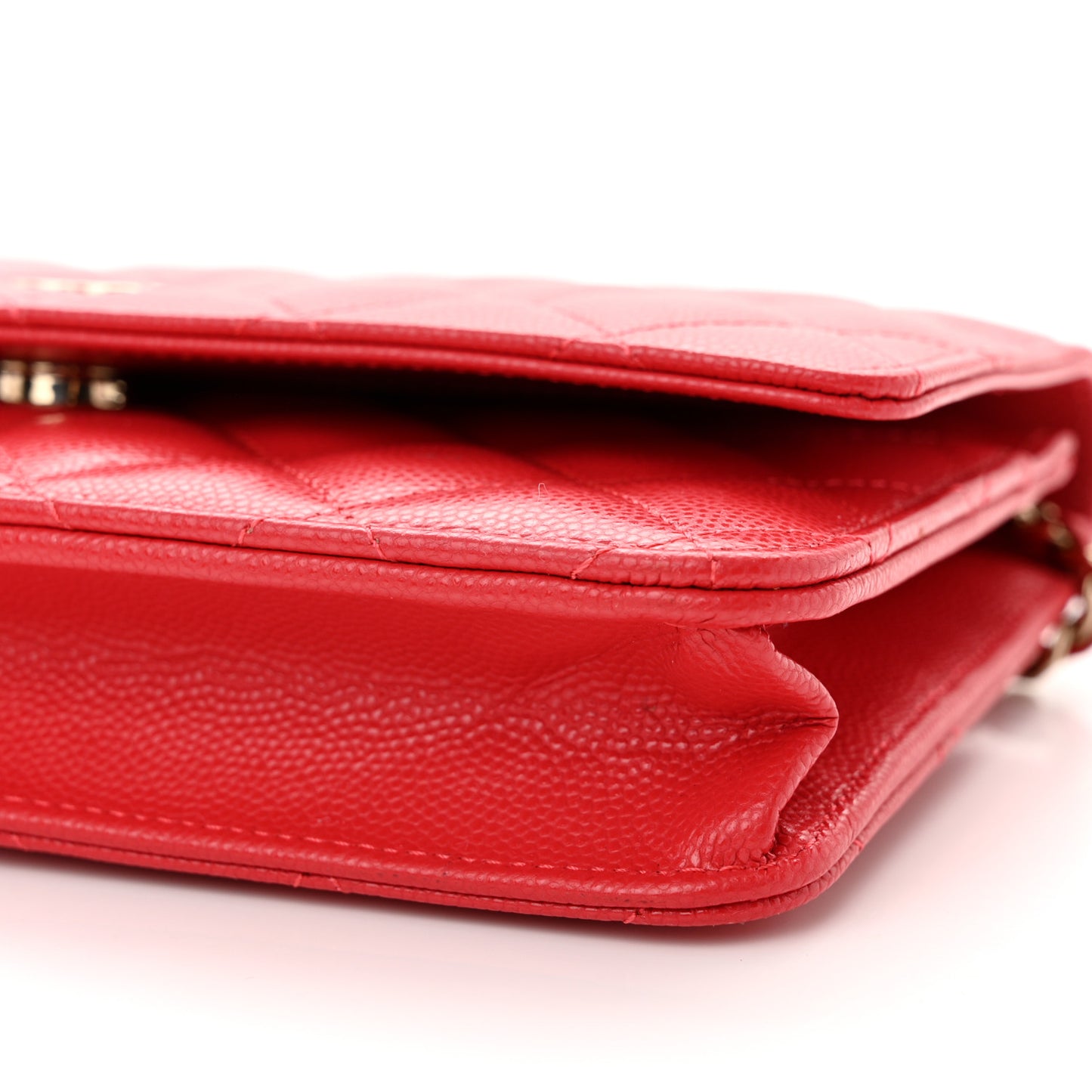 Caviar Quilted Wallet On Chain WOC Red