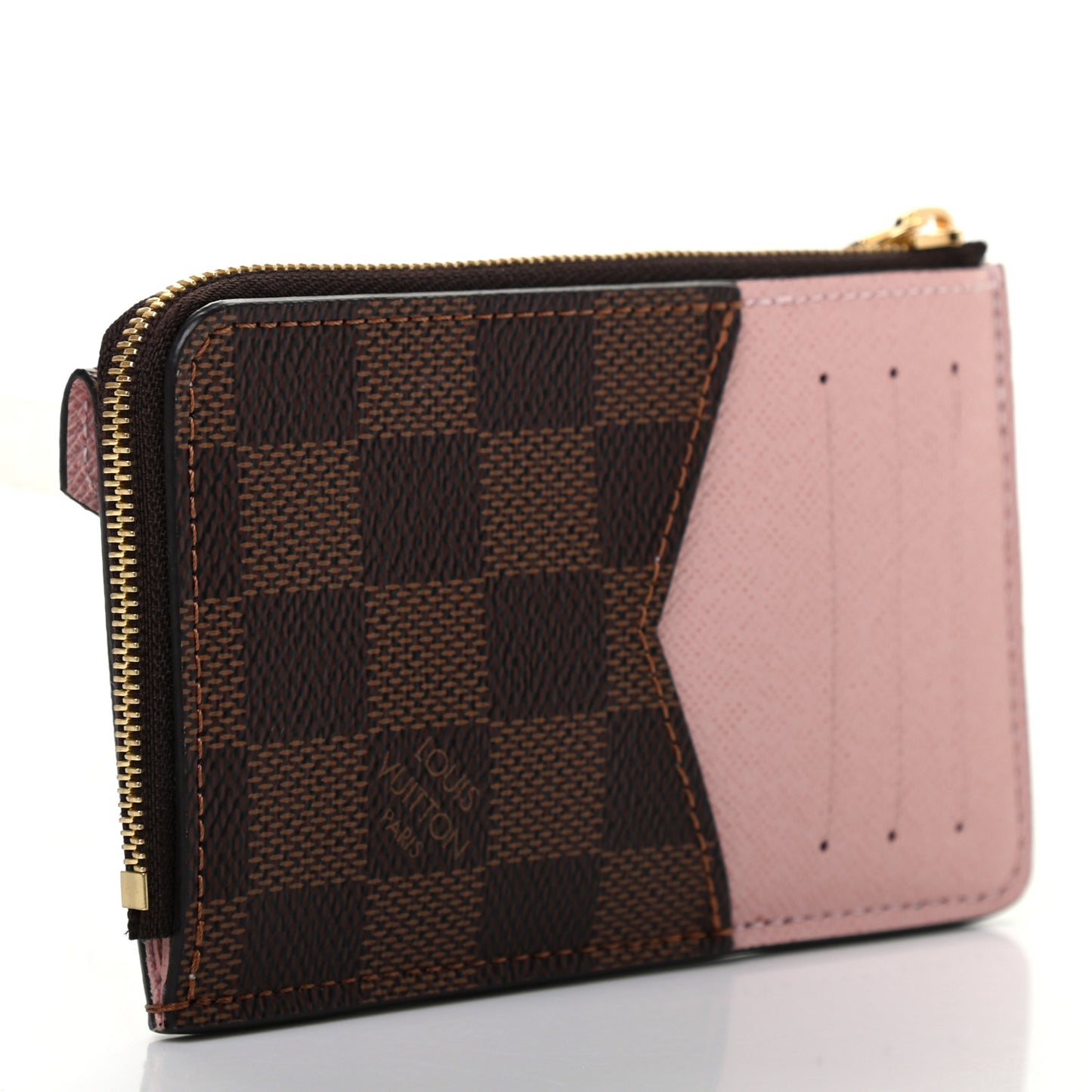 Damier Ebene Recto Verso Card Holder Rose Ballerine