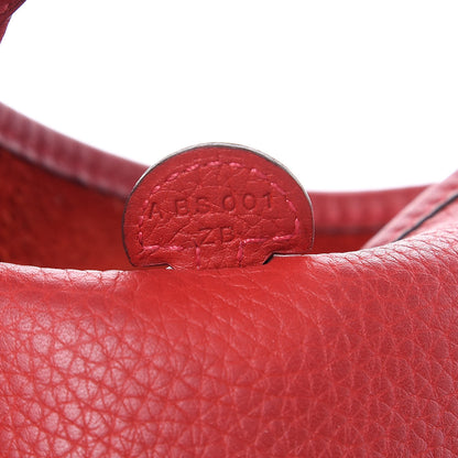 Hermes Taurillon Clemence Amazone Evelyne TPM Rouge Casaque Etain 7 of 13