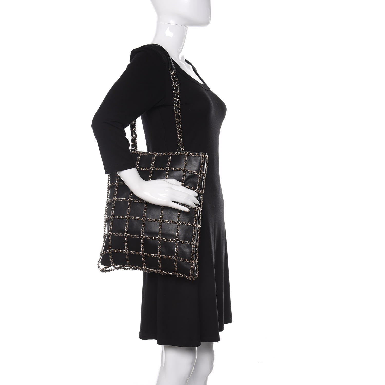 Chanel Lambskin Large Shopping Chain Tote Black 2 of 12